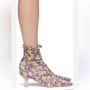 Amy Crookes Elegant Purple Floral Heels NWOT